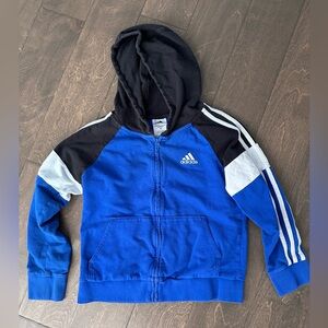 Adidas Kids Blue and Black Hoodie